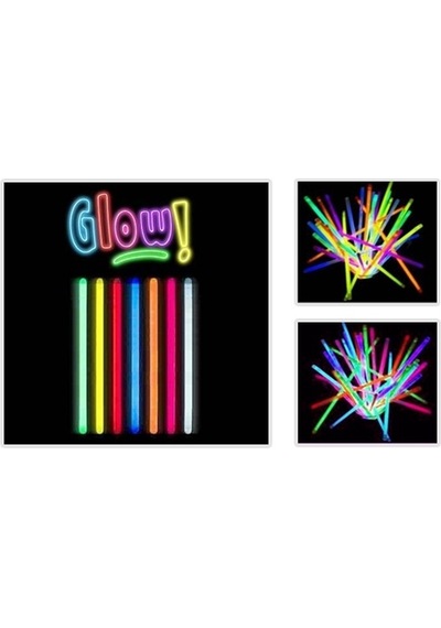 Glow Stick 20cm Fosforlu Kırılan Çubuk 100 Adet Renkli