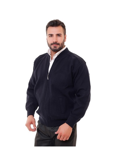 Bawcompany Erkek Lacivert Astarlı Çelik Örgü Hırka