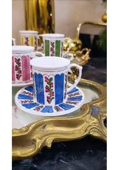 Acar Porselen Maddox 6 Kişilik Kahve Fincanı 90 Ml Çok Renkli