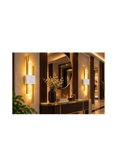Mylüx Beyaz Gold Kirpi Aplik 50 Cm Pilli Kablosuz 9w Led Kabarcıklı Dekoratif Duvar Aydınlatma Beyaz Beyaz