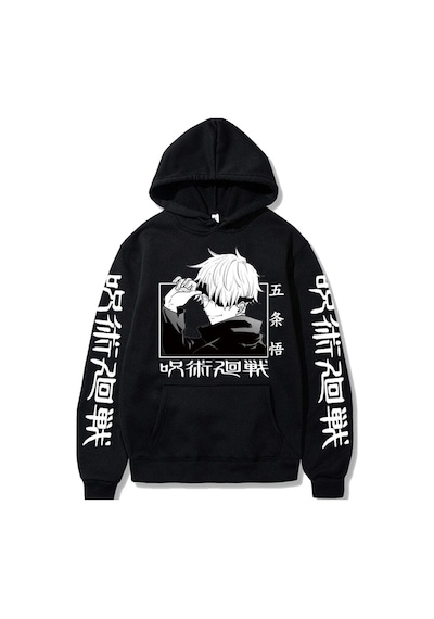 Tarzsokak Jujutsu Kaisen Gojo Satoru Baskılı Hoodie Model461 15158 Siyah