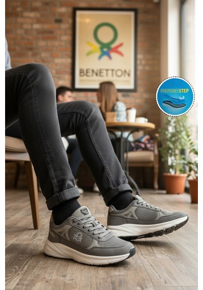 United Colors Of Benetton Füme Bağcıklı Memory Foam Erkek Spor Ayakkabı Bnı-11068 M