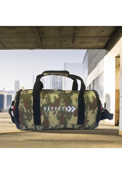 My Geppeto Bag Unisex Fitness Silindir Spor Çantası Kamuflaj