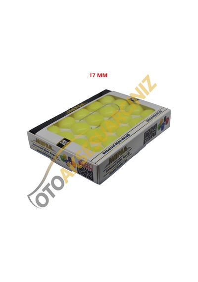 A Kalite Mefsa Bijon Kapağı Düz 17 Mm Fosfor Sarı 20 Li Set