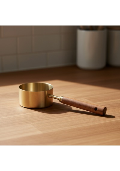 Bambum Escala Ahşap Saplı Gold Ölçü Kaşığı 125 Ml Renkli