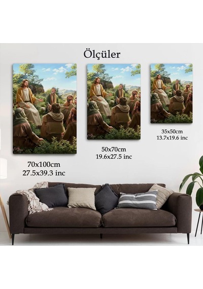 İsa Mesih Havarilerine Ders Veriyor, Hristiyan Hediye Tablosu Jesus Christ -6382
