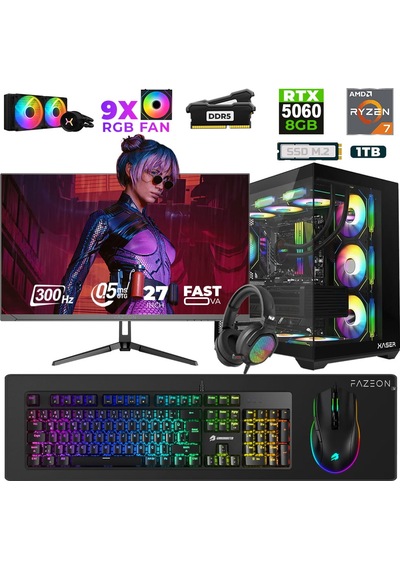Xaser Star X470 R7-7800X3D 32 GB 1 TB M.2 NVMe SSD 8 GB RTX5060 27" Free Dos Dizüstü Bilgisayar