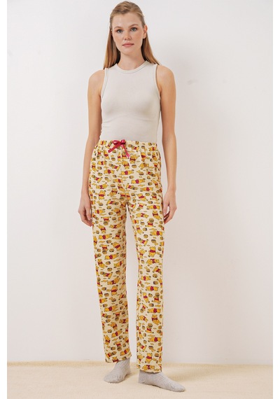 Bigdart 4323 Desenli Pijama Altı - M. Krem