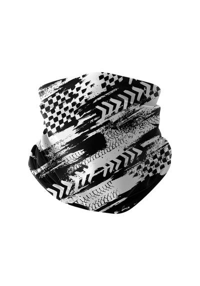 Bobrear Siyah Beyaz Lastik İzi Desenli Çok Amaçlı Buff Bandana Boyunluk Çok Renkli