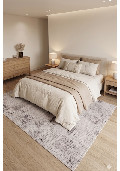 Villadia Home Textile Emboss Kabartmalı Kaymaz Taban Yıkanabilir Leke Tutmaz Kolay Temizlenir Dört Mevsim Yolluk Koridor Salon Yatak Mutfak Odası Gri