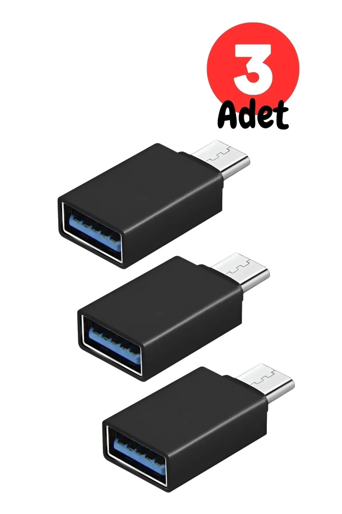 3 Adet Usb Tip C Otg Adaptör Çevirici Usb-c Erkek Usb 3.1 Dönüştürücü Macbook Uyumlu  Xiaomi Samsung Usb Otg