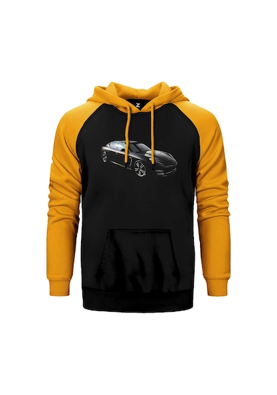 Porsch Panamera Sarı Renk Reglan Kol Kapşonlu Sweatshirt Sarı