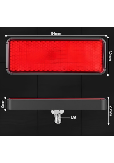 Motosiklet Kedigözü Çakarlı ,ledli Işıklı Reflektör Kırmızı 12 Volt Düz Ve Çakar Modlu Supermoto