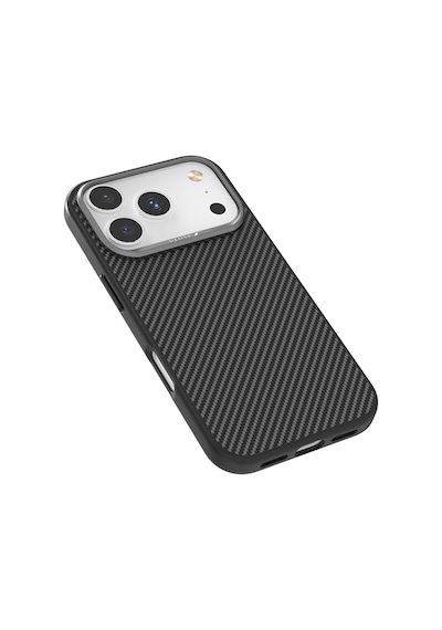 Apple Uyumlu iPhone 17 Pro Kılıf M-safe Şarjlı 600d Metal Kamera Çerçeveli Raptic Aramid Fiber Serisi Kapak Siyah