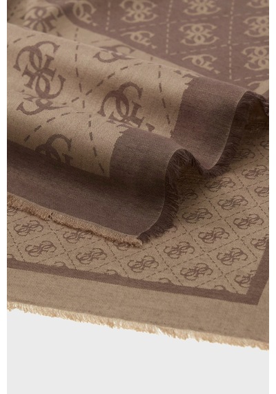 Guess Lindsey Logolu 120 X 120 Cm Eşarp Aw5526vıs03 Bayan Eşarp Aw5526 Vıs03 Bnl Kahve