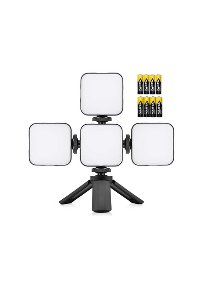 4 Adet 64 Ledli Beyaz Video Light Sürekli Işık Mini Led Ürün Vlog Youtube Makyaj Ürün Vb. Çekimleri