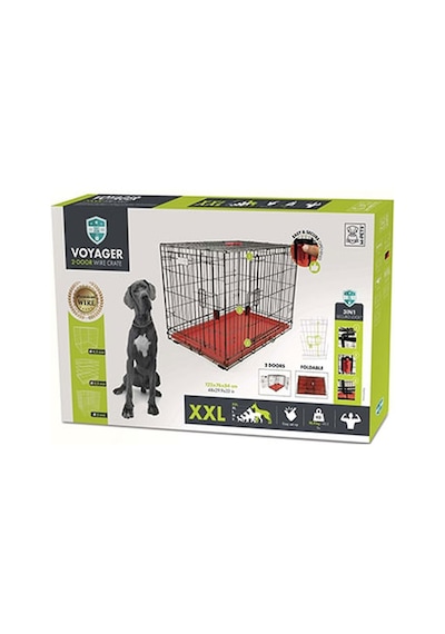 M-pets Voyager 2 Kapılı Köpek Kafesi Xxlarge Kırmızı 122x76x84 Cm 244-52027.05