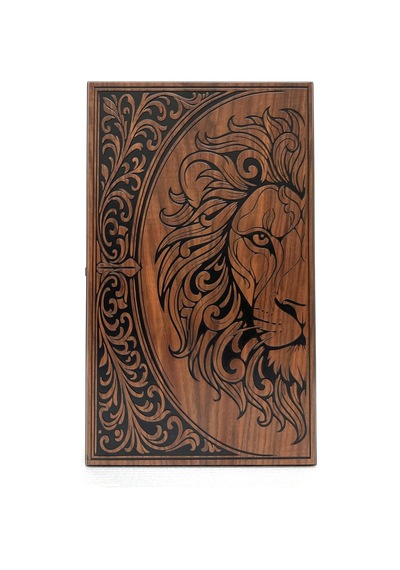Aslan Motifli Eko Damasız Tavla 50x30x8 Cm