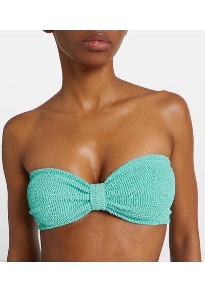 Deep Beach Straplez Dokulu Kumaş Bikini Takım Yeşil
