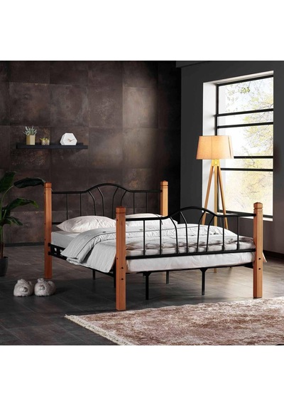Argimo Pasifik Tek Kişilik Ferforje Tarz Ahşap Siyah Metal Karyola 100x200 Diğer Argimo Pasifik Tek Kişilik Ferforje Tarz Ahşap Siyah Metal Karyola 100x200 Diğer