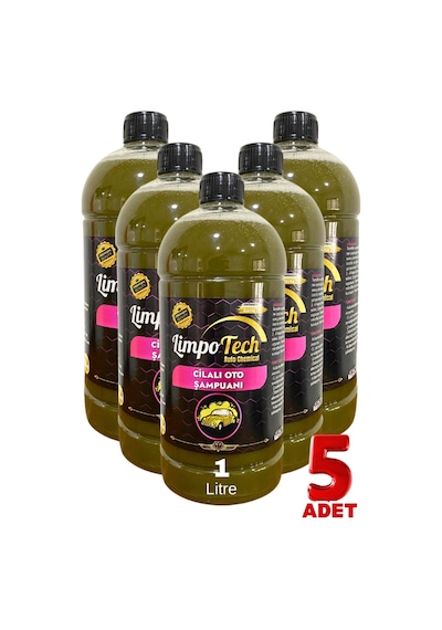 Araç Cilalı Oto Araba Yıkama Şampuanı 1 Litre 5 Adet