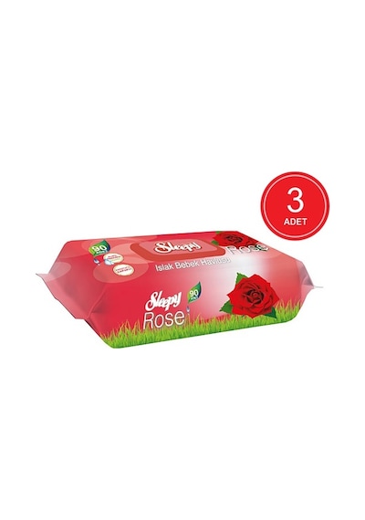 Sleepy Gül Kokulu Islak Bebek Havlusu 3 X 90'Lı