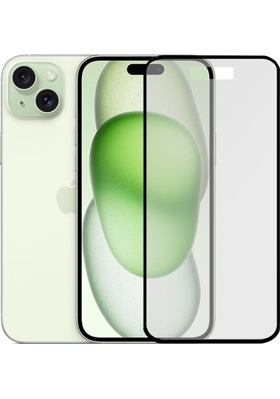 Apple Uyumlu iPhone 15 Plus Tam Kaplayan Tempered Ekran Siyah Al3276