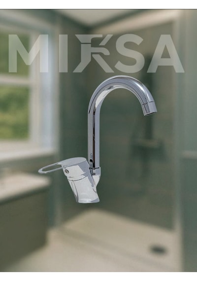 Baston Borulu Banyo Lavabo Bataryası, Musluğu, Çeşmesi Çift Su Girişli Krom