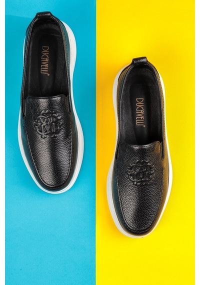 Stamped Hakiki Deri Erkek Günlük Ayakkabı, Loafer Ayakkabı, Hafif Ayakkabı, Yazlık Ayakkabı