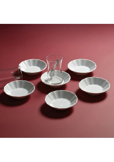 Güral Porselen Acem Beyaz 6'lı Çay Tabağı 10 cm AC10CT00