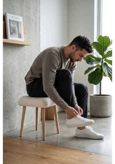 Peluş Kumaşlı Dekoratif Puf, Tabure 5983 Bej