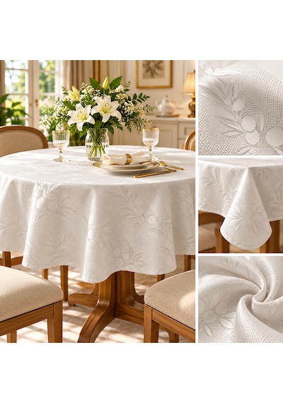 Kıng Cotton Jacklıne Gofre Kutulu Masa Örtüsü Beyaz