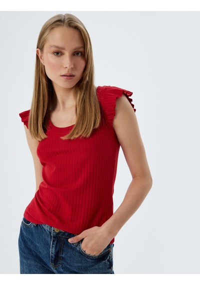 Koton Fırfırlı Karpuz Kol Tişört Yuvarlak Yaka Ribanalı Slim Fit Kırmızı 5wak10179ek Kırmızı Koton Fırfırlı Karpuz Kol Tişört Yuvarlak Yaka Ribanalı Slim Fit Kırmızı 5wak10179ek Kırmızı