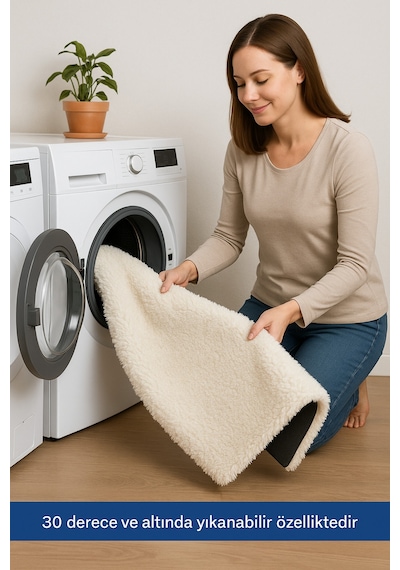 Buççin Online Mağaza Modern Dekoratif Kaymaz Taban Banyo Paspası Klozet Takımı 60x100-50x60 Cm Polyester Beyaz Çok Renkli
