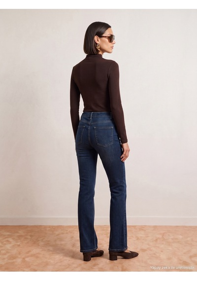Dilvin 72353 Düşük Bel Likralı Flare Jean-a.lacivert