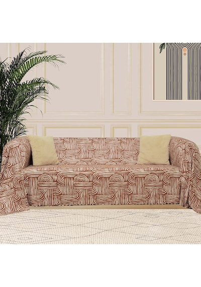 Latuda Concept Softmicro Gökkuşağı Desenli Boho Koltuk Örtüsü Şalı 180 x 220 CM