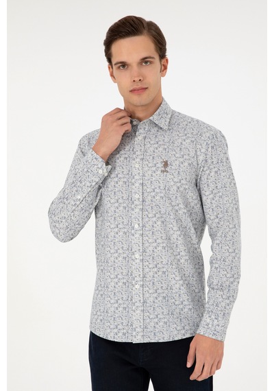 U.s. Polo Assn. Erkek Taş Gömlek Desenli 50296608-vr049 Taş