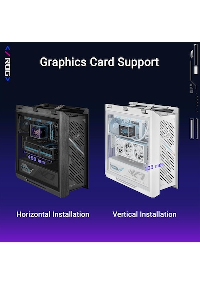 Rog Strıx Helıos Iı, Çift Temperli Cam Panel, 450mm Gpu Desteği, Alüminyum Kasa Ve Ön Panel, Gpu Destek Braketle