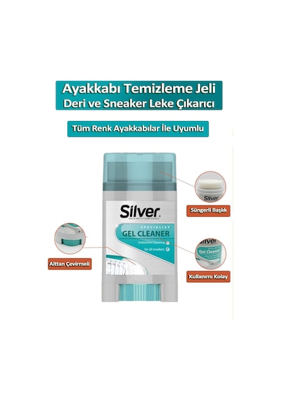Silver Spor Ayakkabı Temizleme Jeli Deri ve Sneaker Temizleyici Yenileyici 50 ML