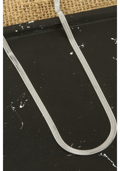 Yassı İtalyan Zincir Kolye 45 Cm