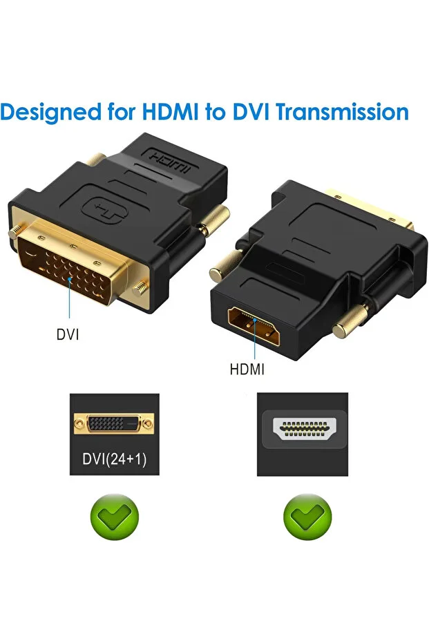 Yeni 2026 24+ 1 Dvı Erkek To Hdmı Dişi Çevirici Dvi To Hdmi Full Hd 1080p Dönüştürücü 25 Pinli