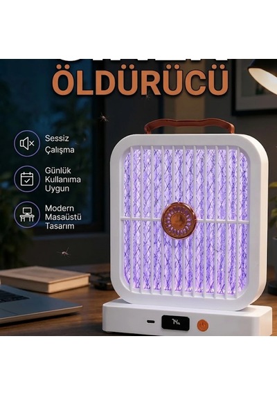 Şarjlı Uv Sinek Öldürücü Masaüstü Beyaz Cihaz
