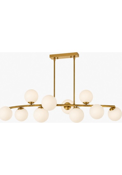 Modern 10lu Eskitme Uzun Sarkıt Avizesi Salon Mutfak Odası Yemek Masası Üstü Şık Modelleri 120x70 Cm Gold