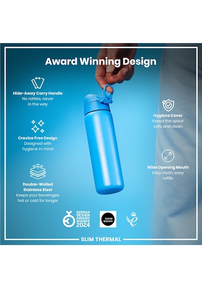 Ion8 - İnce Su Termosu - Mavi - 500 Ml - Sızdırmaz