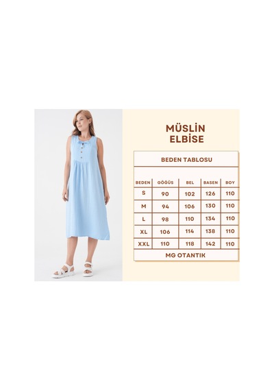 Mg Otantik Kadın Müslin Elbise %100 Pamuk Düğme Ve İp Detaylı Yazlık Günlük - Mg007 Bebe Mavisi Mg Otantik Kadın Müslin Elbise %100 Pamuk Düğme Ve İp Detaylı Yazlık Günlük - Mg007 Bebe Mavisi