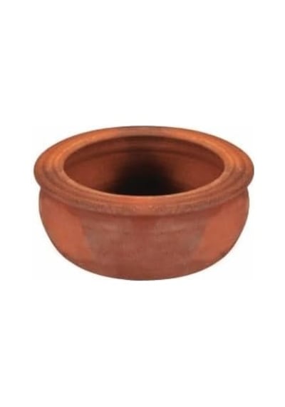 Toprak Küçük Güveç Tencere 22x12 Cm 4-6 Kişilik Kap Açık Gri