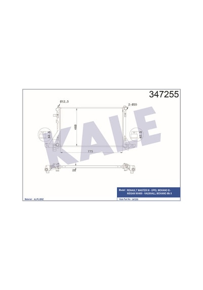 KALE OTO Radyatör 347255 Radyatör Master III 2.3 DCI Klimalı