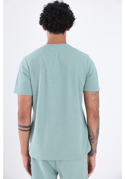 Rowinger Waffle Dokulu Nakış Logo Detaylı Oversize Erkek T-shirt Çağla