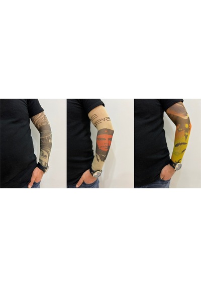 Giyilebilir Dövme 3 Çift 6 Adet Kol Çorap Dövmesi Sleeve Tattoo Set6
