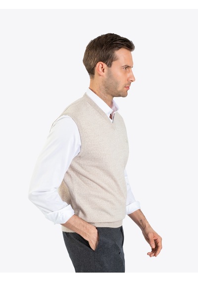 Karaca Erkek Büyük Beden Triko Süveter-bej Melanj 113301502-466-4xl 113754 Bej